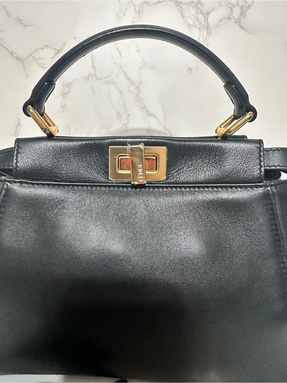FENDI ❤️🌟PEEKABOO MINI BLACK CALF LEATHER ⭐️ - Picture 3 of 15